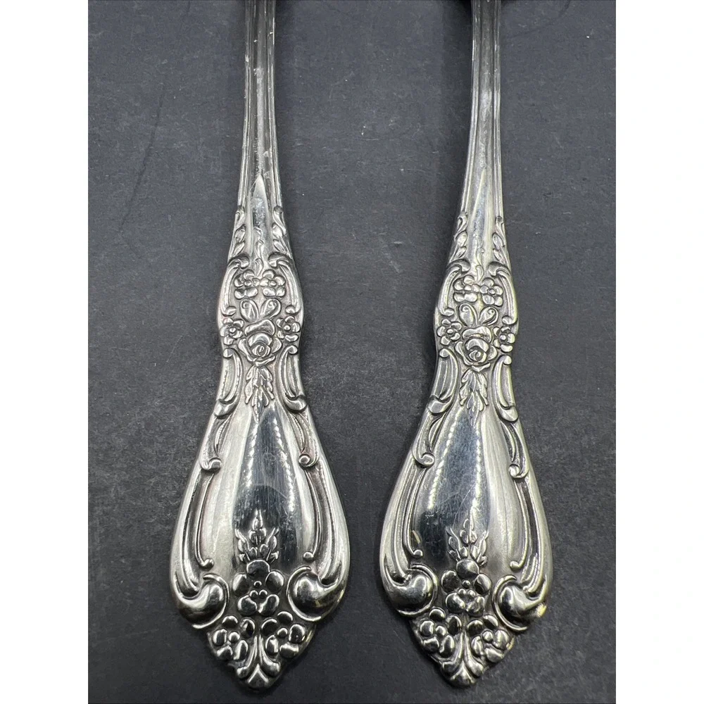 Oneida Kennett Square Distinction Deluxe Stainless Pierced Serving Spoons Set 2